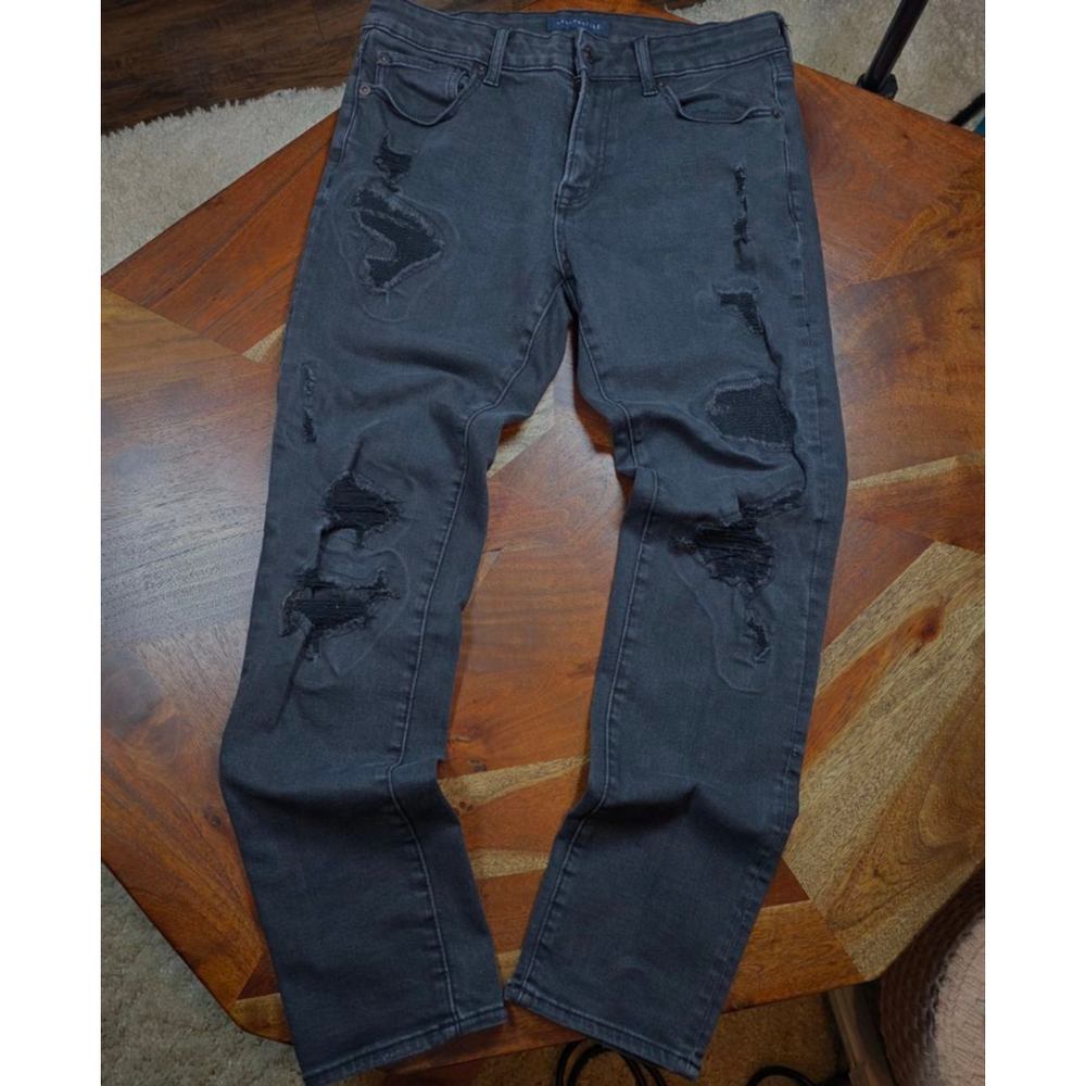 Men's Aeropostale Gray Distressed Ripped Skinny Jeans Waist 32